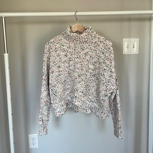 Moon & Madison Oversized Cropped Knit Turtleneck Sweater